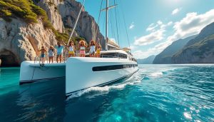 partez à l'aventure en crète à bord d'un catamaran et explorez ses paysages marins époustouflants. embarquez pour une expérience inoubliable sur les eaux turquoise et vivez des moments uniques dès maintenant.